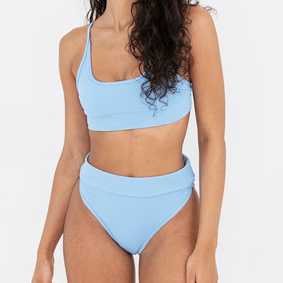 Aurelle Blue High-Waisted Bikini Set - Picture 1 of 5